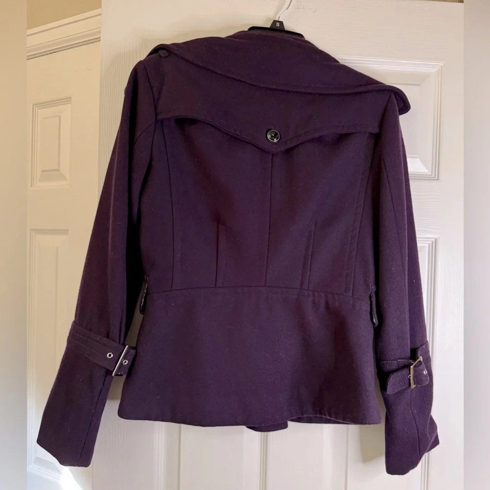 Mac & Jac Dark Purple Pea Coat - Picture 2 of 3